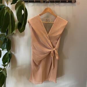 Mare Mare x Anthropologie Mini Dress Tunic | Pink Beige Chiffon Wrap S, M $259